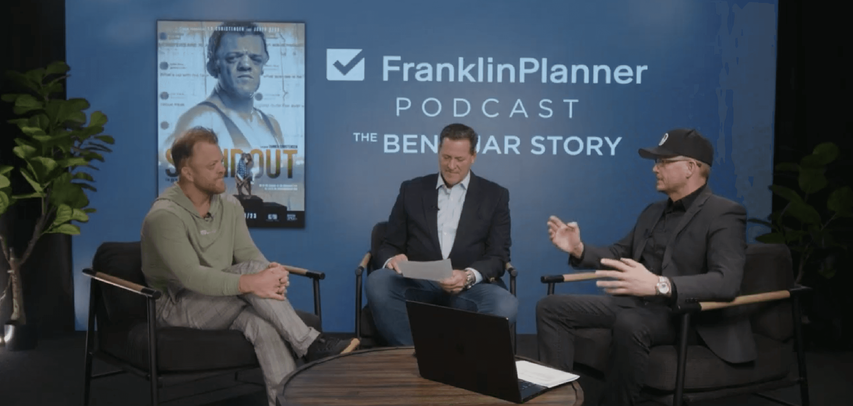 John Harding and George Wright III on the Franklin Planner Podcast set